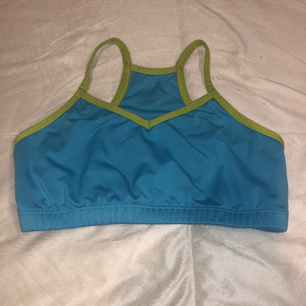 Brooks Blue & Green Sports Bra